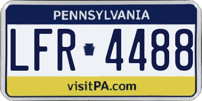 PA license plate LFR4488