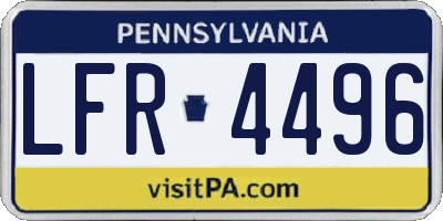 PA license plate LFR4496