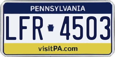 PA license plate LFR4503