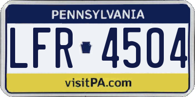 PA license plate LFR4504