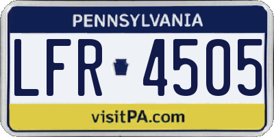 PA license plate LFR4505