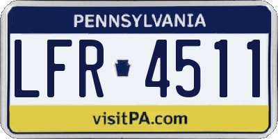 PA license plate LFR4511