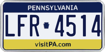 PA license plate LFR4514