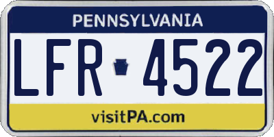 PA license plate LFR4522