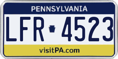 PA license plate LFR4523
