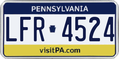 PA license plate LFR4524