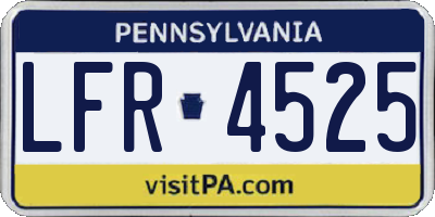PA license plate LFR4525