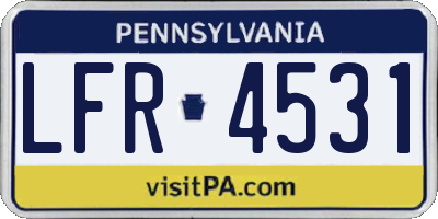 PA license plate LFR4531