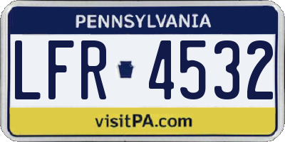 PA license plate LFR4532
