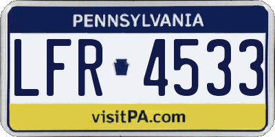 PA license plate LFR4533