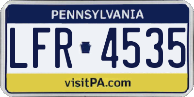 PA license plate LFR4535