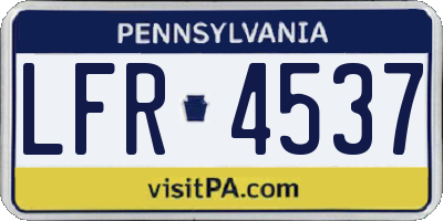 PA license plate LFR4537