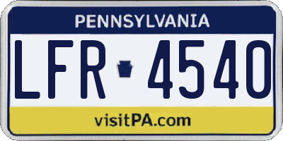 PA license plate LFR4540