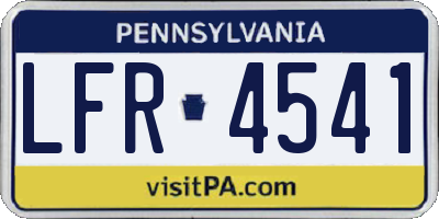 PA license plate LFR4541