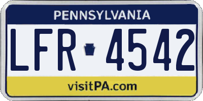 PA license plate LFR4542