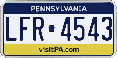 PA license plate LFR4543