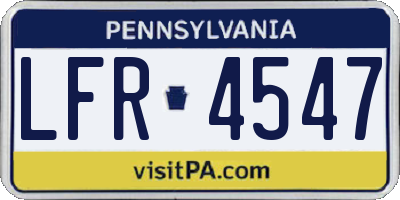 PA license plate LFR4547