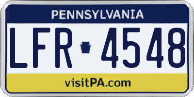 PA license plate LFR4548
