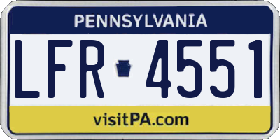 PA license plate LFR4551