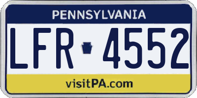 PA license plate LFR4552