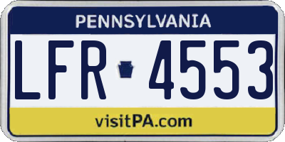 PA license plate LFR4553