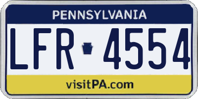 PA license plate LFR4554
