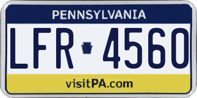 PA license plate LFR4560