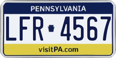 PA license plate LFR4567