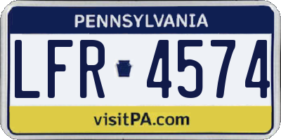 PA license plate LFR4574