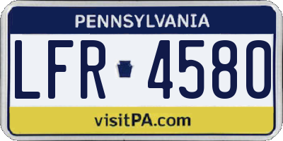 PA license plate LFR4580