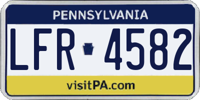 PA license plate LFR4582