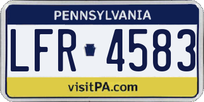 PA license plate LFR4583