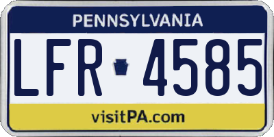 PA license plate LFR4585