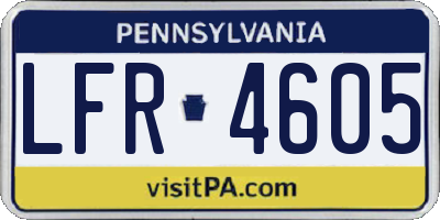 PA license plate LFR4605