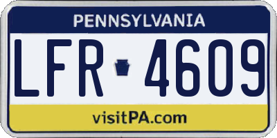 PA license plate LFR4609