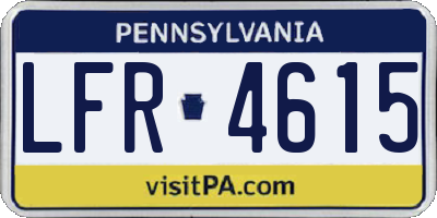 PA license plate LFR4615