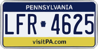 PA license plate LFR4625
