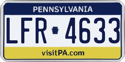 PA license plate LFR4633