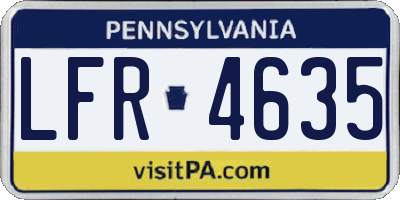 PA license plate LFR4635