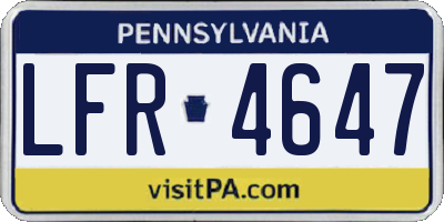 PA license plate LFR4647