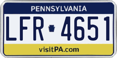 PA license plate LFR4651