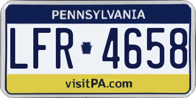 PA license plate LFR4658