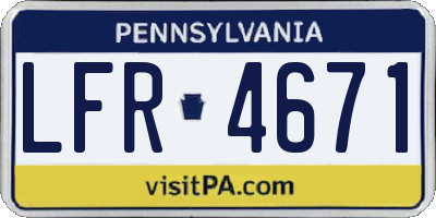 PA license plate LFR4671