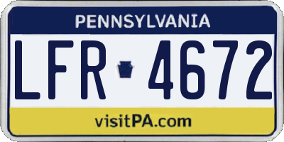 PA license plate LFR4672