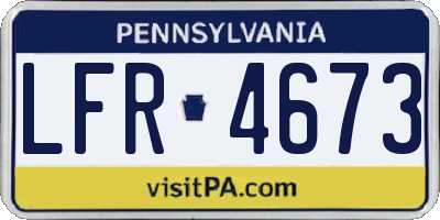 PA license plate LFR4673