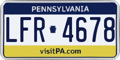 PA license plate LFR4678