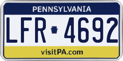 PA license plate LFR4692