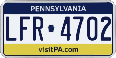 PA license plate LFR4702