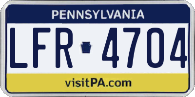 PA license plate LFR4704