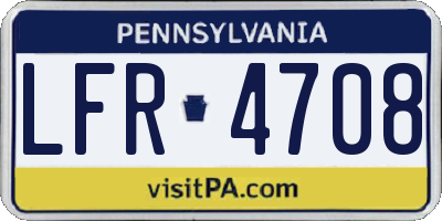 PA license plate LFR4708